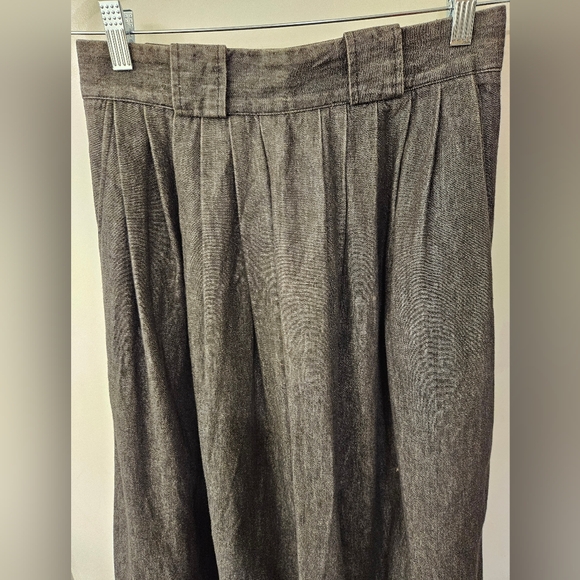 Vintage - Ralph Lauren 80's Light Grey Cotton Denim Midi Skirt - Size 10 - Picture 4 of 10
